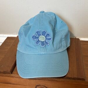 Life is good hat blue flower